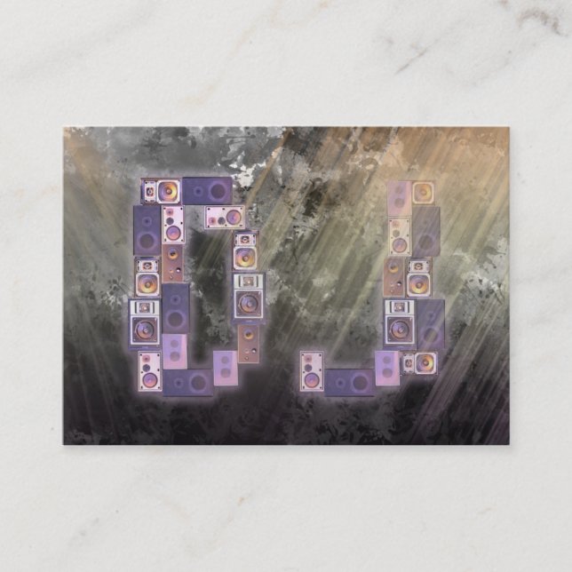 Ein cooler DJ-Stapel von Lautsprecher businesscard Visitenkarte (Vorderseite)