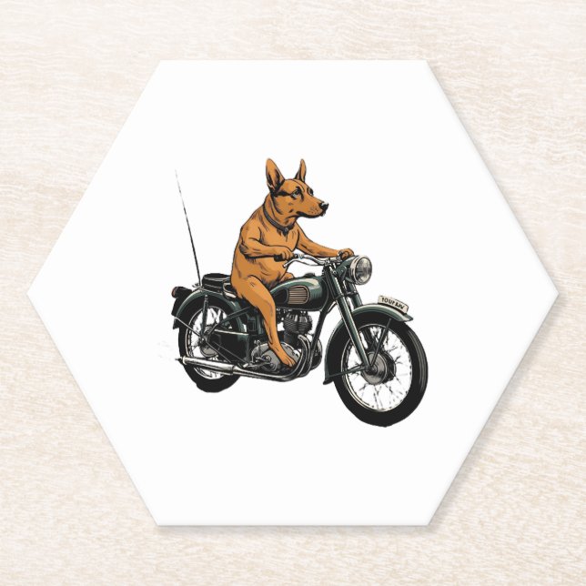 Ein Cooler Hund fährt ein Motorrad Untersetzer (Vorderseite)