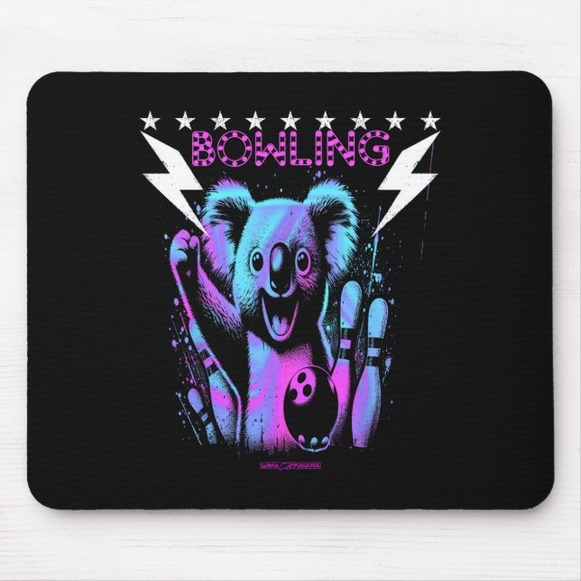 Ein Cooler Koala-Bären-Bowling mit Blitzschlag Mousepad (Vorne)