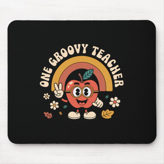 Ein cooler Lehrer Retro Apple Zurück zur Schule  Mousepad (Vorne)
