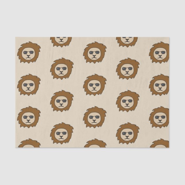 Ein Cooler Löwe mit Sonnenbrille Seidenpapier (Vorderseite)