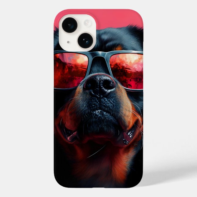 Ein cooler Rottweiler mit Sonnenbrille Case-Mate iPhone Hülle (Rückseite)