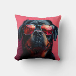 Ein cooler Rottweiler mit Sonnenbrille Kissen