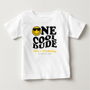 Ein Cooler Typ Preppy Smile Face Boy 1. Geburtstag Baby T-shirt