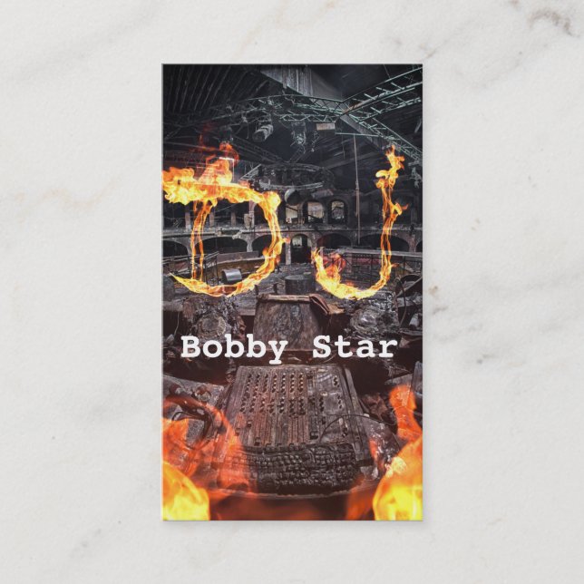 Ein cooles DJ brannte Visitenkarte (Vorderseite)