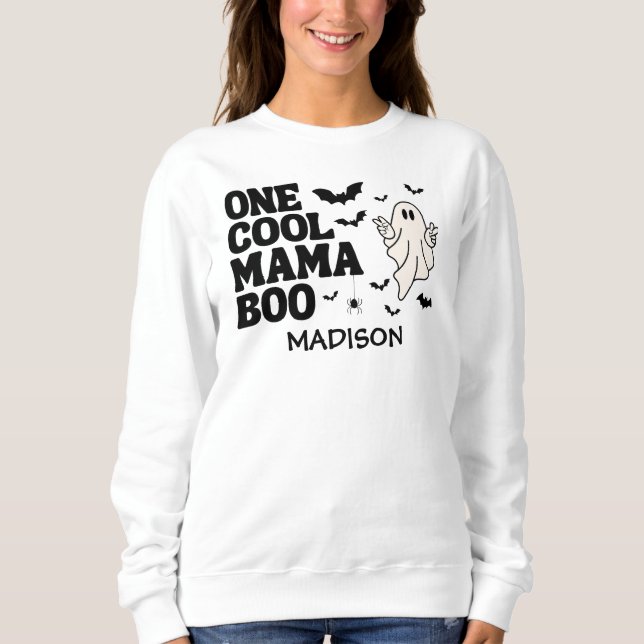 Ein Cooles Mama Boo Halloween Sweatshirt (Vorderseite)