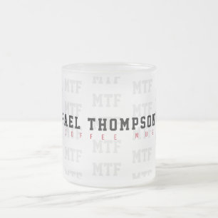 ein cooles mit Monogramm, Name + Initialen, Mattglastasse