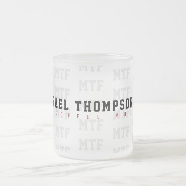 ein cooles mit Monogramm, Name + Initialen, Mattglastasse (Mittel)