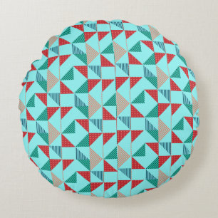 Ein cooles Retro-Muster-Design Rundes Kissen