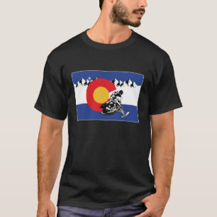 Ein Cooles Schneemobil aus der Colorado-Flagge T-Shirt