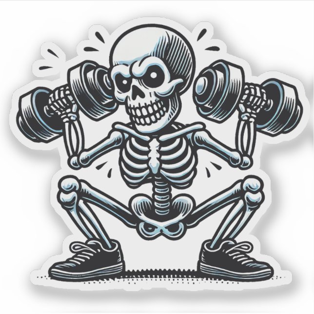 Ein cooles Skelett für die Arbeit Aufkleber (Vorderseite)
