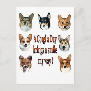 Ein Corgi am Tag bringt ein Lächeln 10 Postkarte