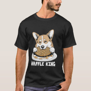Ein Corgi genießt ein Waffle King Waffeln Food Lov T-Shirt