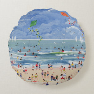 Ein Cornish Beach Rundes Kissen