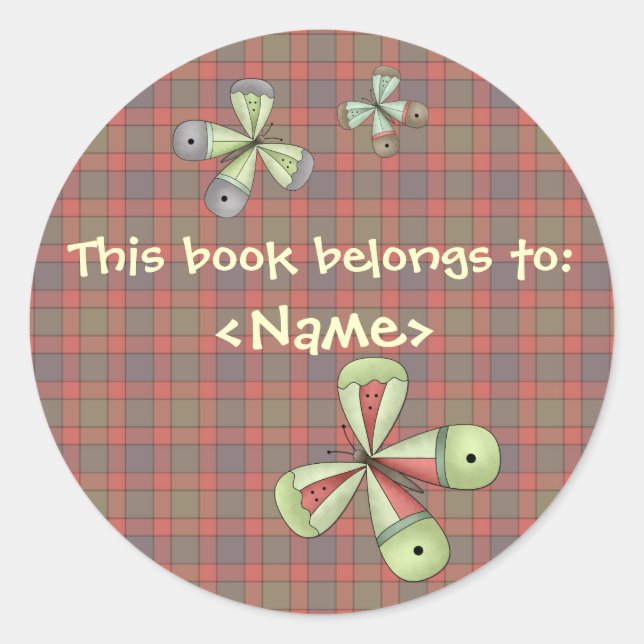 Ein "Country Garden Butterfly Book"-Aufkleber Runder Aufkleber (Vorderseite)