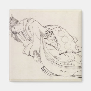 Ein Courtesan, der einen Pokal anbietet, 18.-19. J Magnet