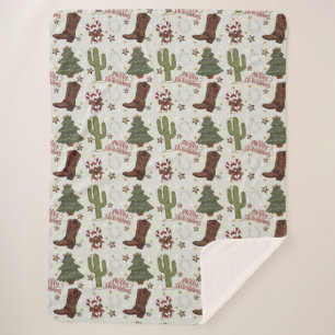 Ein Cowboy frohe Weihnachten Sherpadecke