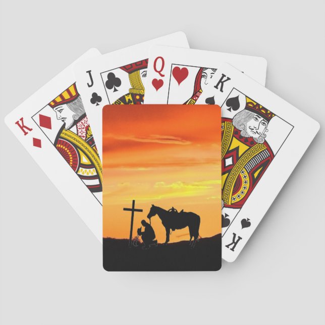 Ein Cowboy-Gebet, der Karten spielt Spielkarten (Rückseite)