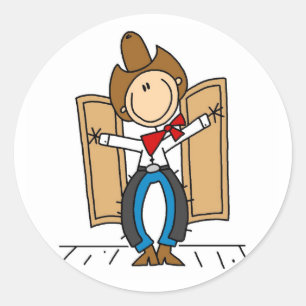 Ein Cowboy-Sticker Runder Aufkleber