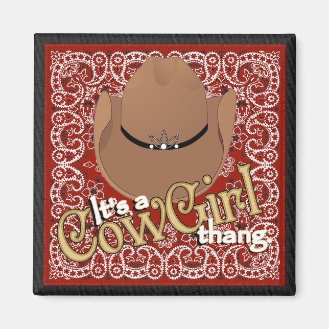 Ein Cowgirl Thang Red Bandana Magnet (Vorne)