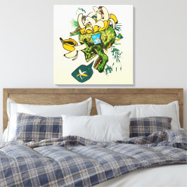 Ein Crane, offen auf Fantasiekopf des Todes Leinwanddruck