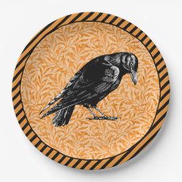 Ein Crow oder ein Raven Halloween Orange und Black Pappteller