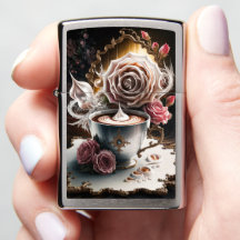 Ein Cup der Cappuccino-Rose Abstrakt Art #1