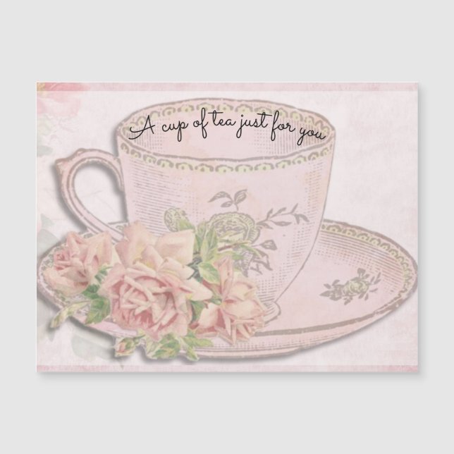 Ein Cup of Tea for Mother's Day Pink Magnet Card (Vorderseite)