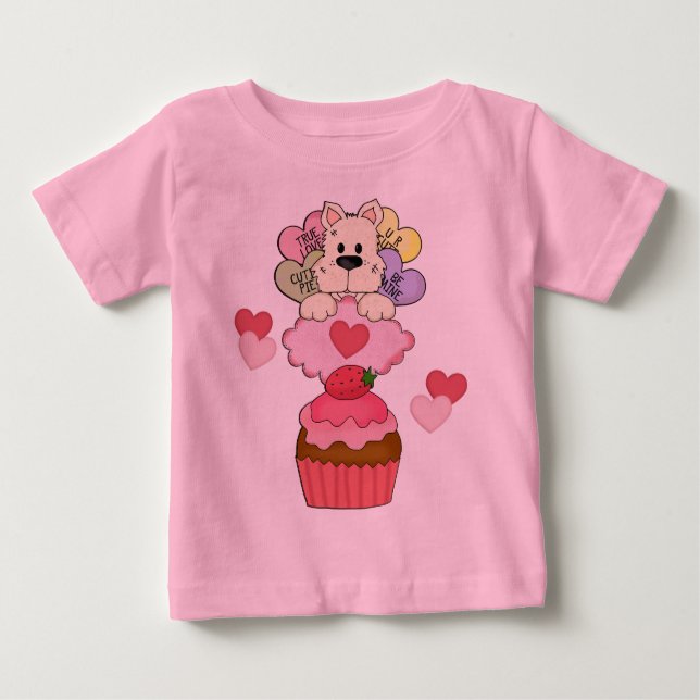 Ein Cupcake Puppy Valentine Baby T-shirt (Vorderseite)