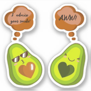 EIN CUSTOM CUTE AVOCADO STICKER