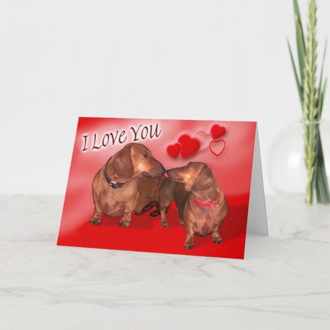 Ein Dachsund Valentinstag Feiertagskarte (Vorderseite)