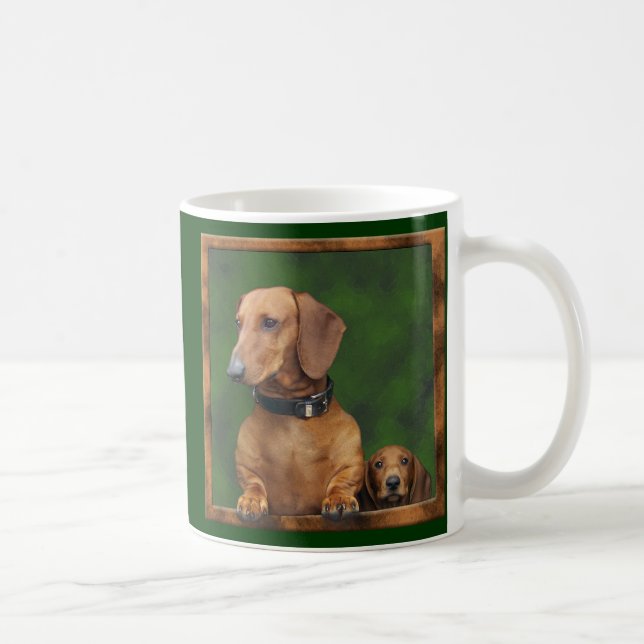 Ein Dackelvati und sein Junge Kaffeetasse (Rechts)