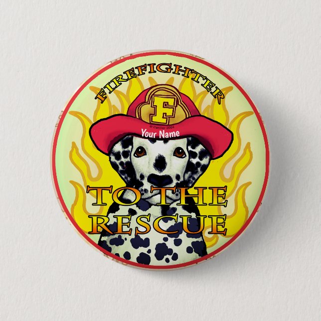 Ein Dalmatiner-Feuerwehrmann Button (Vorderseite)