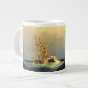 Ein Dampfschiff im Sturm im Atlantischen Ozean Jumbo-Tasse