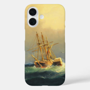 Ein Dampfschiff in einem Sturm im Atlantischen Oze iPhone 16 Hülle