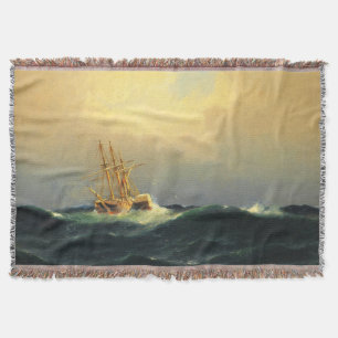 Ein Dampfschiff in einem Sturm im Atlantischen Oze Decke