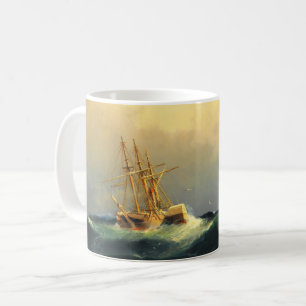 Ein Dampfschiff in einem Sturm im Atlantischen Oze Kaffeetasse