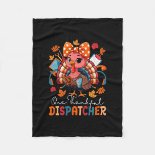 Ein dankbarer Dispatcher Thanksgiving Truthahn Fli Fleecedecke