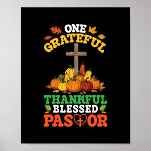 Ein dankbarer gesegneter Pastor, der mit Glauben s Poster