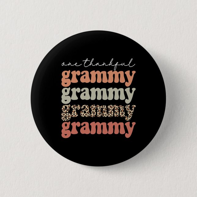 Ein dankbarer Grammy-Herbstlaub im Herbst Danke Button (Vorderseite)