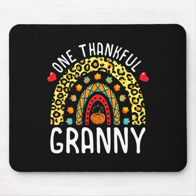 Ein dankbarer Granny Erntedank Rainbow Leopard F Mousepad (Vorne)
