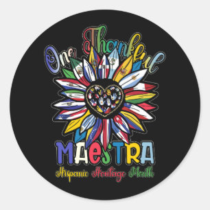Ein dankbarer Hispanic Heritage Month Teacher Lati Runder Aufkleber