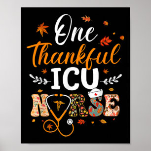 Ein dankbarer Icu Nurse Erntedank Funny Nursing Poster