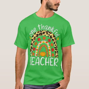 Ein dankbarer Lehrer Erntedank Rainbow Leopard T-Shirt