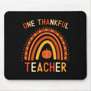 Ein dankbarer Lehrer Erntedank Regenbogen Fall Tee Mousepad