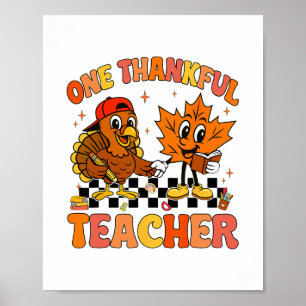 Ein dankbarer Lehrer Erntedankfest Truthahn Herbst Poster