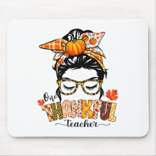 Ein dankbarer Lehrer Funny Messy Bun Fall Thanksgi Mousepad