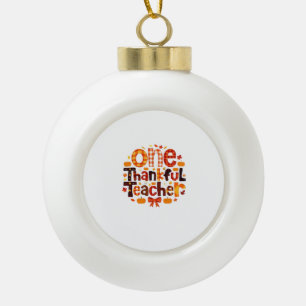 Ein dankbarer Lehrer Herbst Thanksgiving Kürbis C Keramik Kugel-Ornament