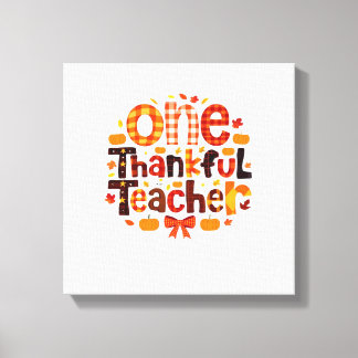 Ein dankbarer Lehrer Herbst Thanksgiving Kürbis C Leinwanddruck