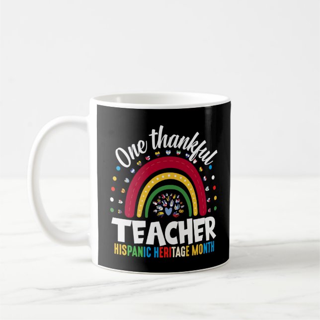 Ein dankbarer Lehrer Hispanic Heritage Monat Flagg Kaffeetasse (Links)